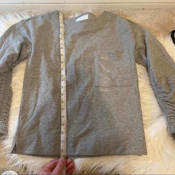 NWT Ella Moss Gray Reese Round Neck Ruched Quarter Sleeve Sweater Small - Picture 13 of 16